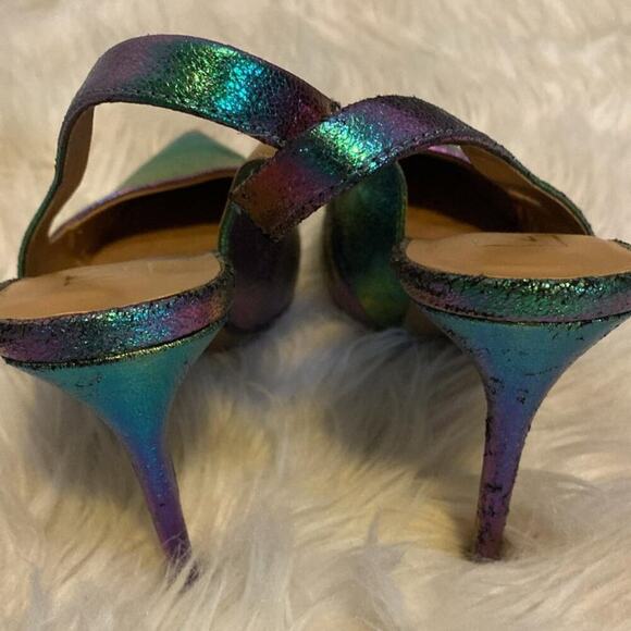 MATERIAL GIRL Darcie Slip-On Sandals with Iridescent Elastic Padding and Purple - Picture 6 of 9
